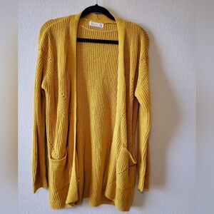 89th & Madison Yellow Open-Front Cardigan